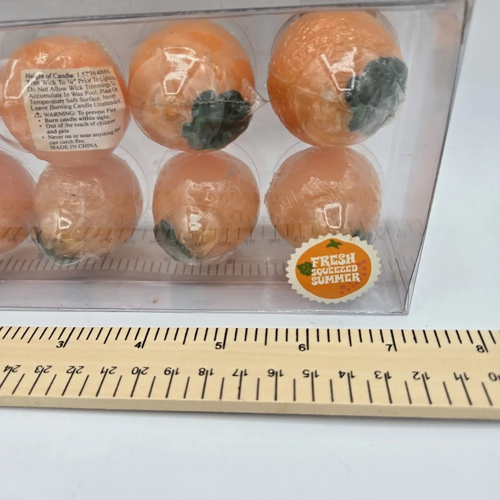 Target Fresh Squeezed Summer Orange Shaped Fruit Candles Set Of 8 New‎ In Box